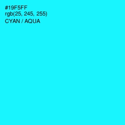 #19F5FF - Cyan / Aqua Color Image
